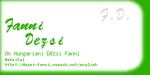fanni dezsi business card